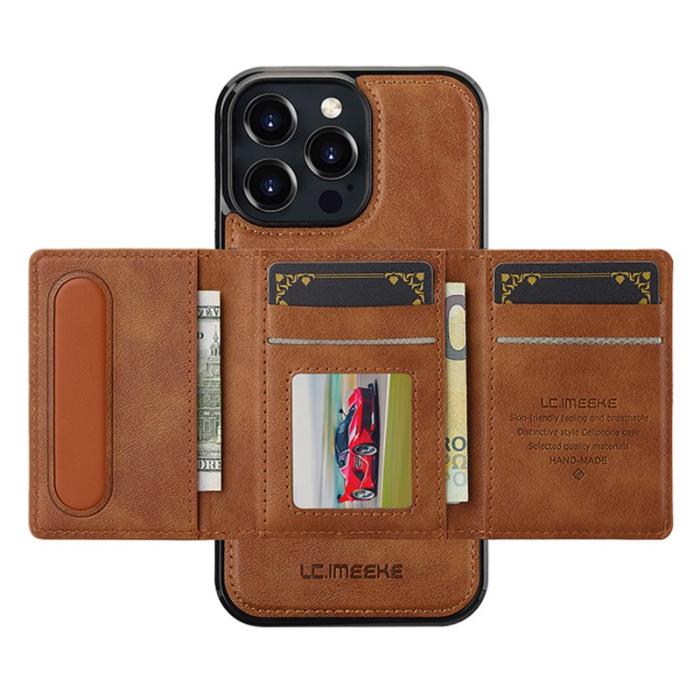 LC.imeeke - LC.IMEEKE L5 iPhone 16 Pro Max Fodral Äkta läder - Brun