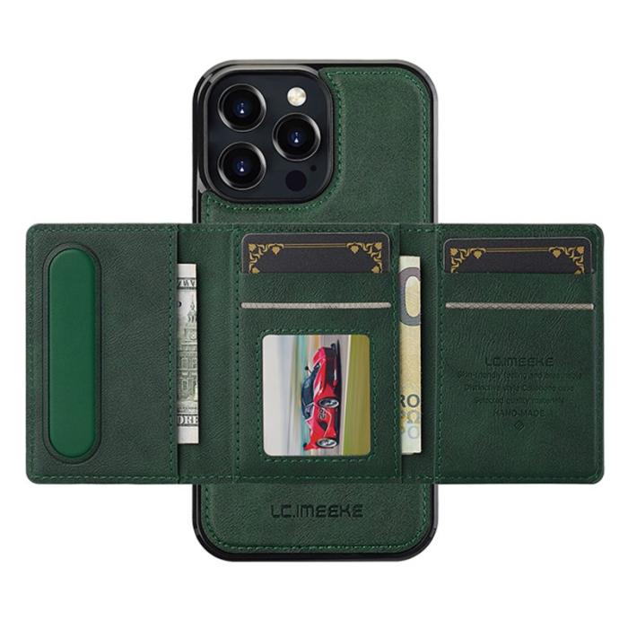 LC.imeeke - LC.IMEEKE L5 iPhone 16 Pro Max Fodral Äkta läder - Grön