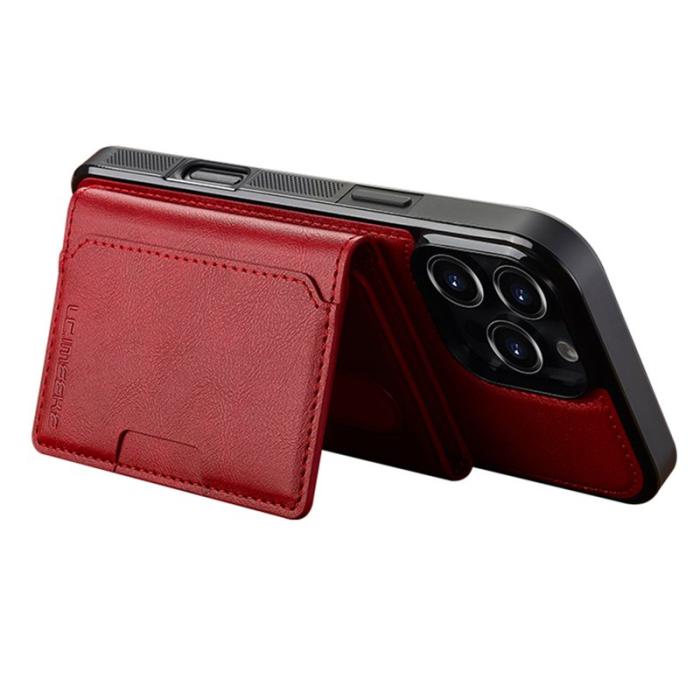 LC.imeeke - LC.IMEEKE L5 iPhone 16 Pro Max Fodral Äkta läder - Röd