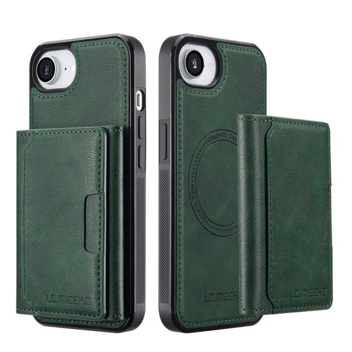 LC.imeeke - LC.IMEEKE L5 iPhone 16e Fodral Äkta läder - Grön