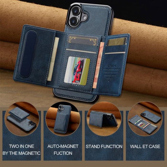 LC.imeeke - LC.IMEEKE L5 iPhone 17 Fodral Äkta läder - Blå