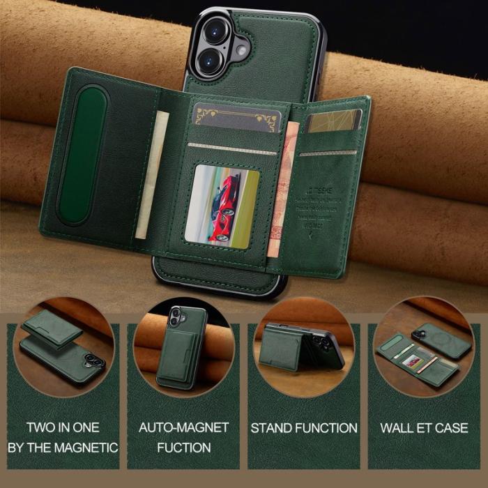 LC.imeeke - LC.IMEEKE L5 iPhone 17 Fodral Äkta läder - Grön