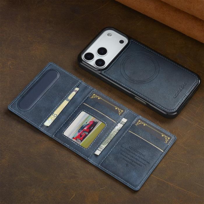 LC.imeeke - LC.IMEEKE L5 iPhone 17 Pro Fodral Äkta läder - Blå