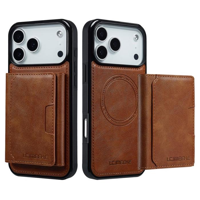 LC.imeeke - LC.IMEEKE L5 iPhone 17 Pro Fodral Äkta läder - Brun