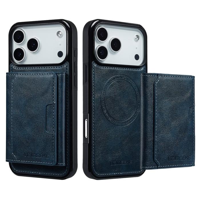 LC.imeeke - LC.IMEEKE L5 iPhone 17 Pro Max Fodral Äkta läder - Blå