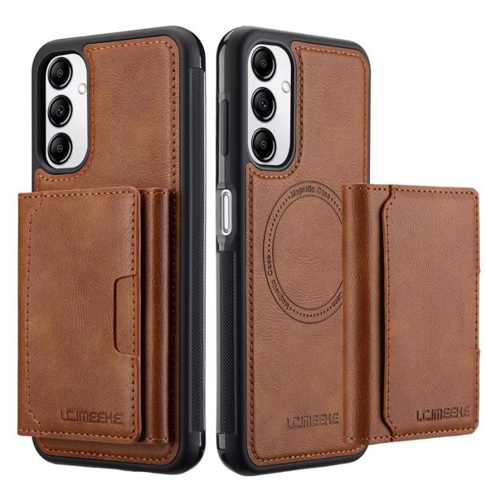 LC.imeeke - LC.IMEEKE L5 Samsung Galaxy A34 5G Fodral Äkta läder - Brun