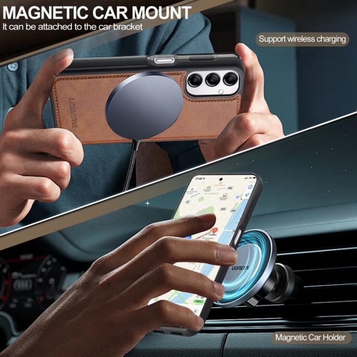 LC.imeeke - LC.IMEEKE L5 Samsung Galaxy A34 5G Fodral Äkta läder - Brun