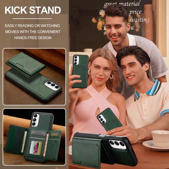 LC.imeeke - LC.IMEEKE L5 Samsung Galaxy A34 5G Fodral Äkta läder - Grön