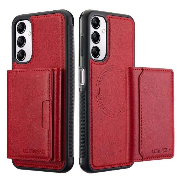 LC.imeeke - LC.IMEEKE L5 Samsung Galaxy A34 5G Fodral Äkta läder - Röd