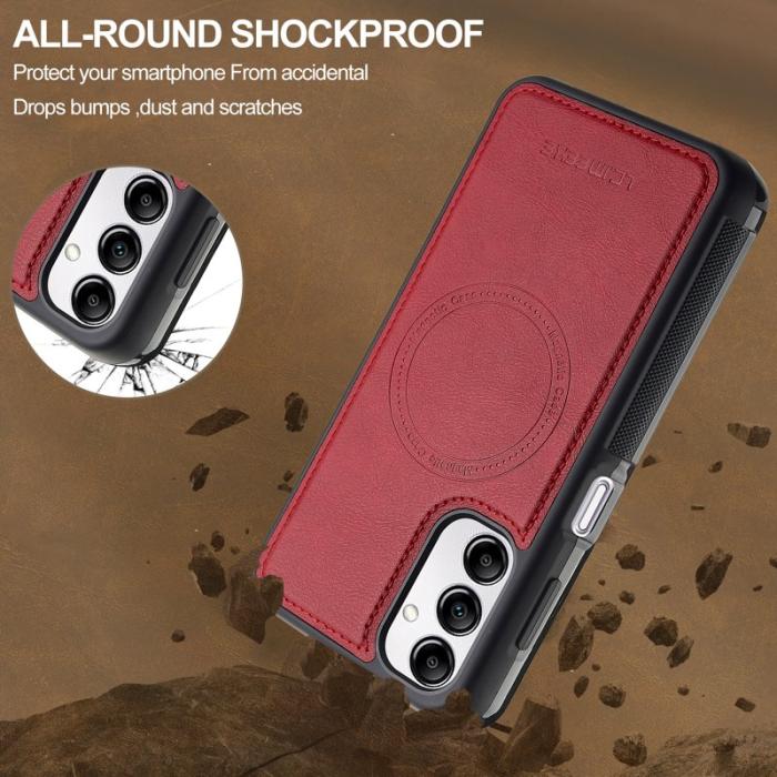 LC.imeeke - LC.IMEEKE L5 Samsung Galaxy A34 5G Fodral Äkta läder - Röd