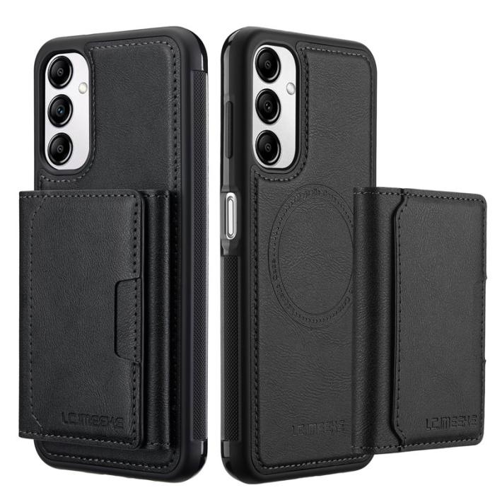 LC.imeeke - LC.IMEEKE L5 Samsung Galaxy A34 5G Fodral Äkta läder - Svart