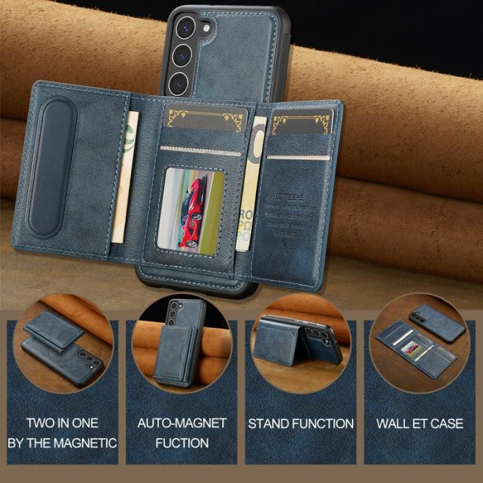 LC.imeeke - LC.IMEEKE L5 Samsung Galaxy S23 Fodral Äkta läder - Blå