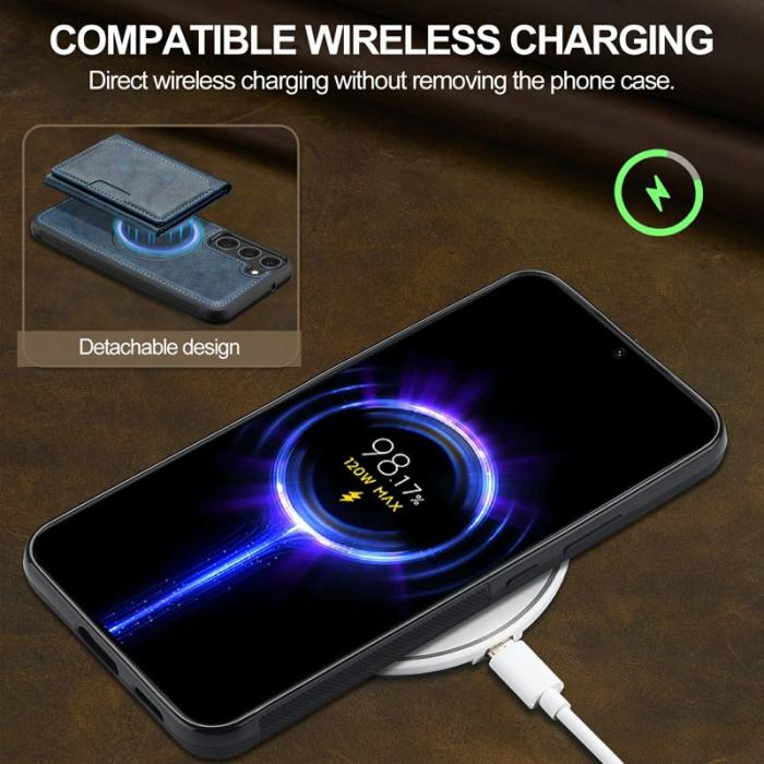 LC.imeeke - LC.IMEEKE L5 Samsung Galaxy S23 Fodral Äkta läder - Blå