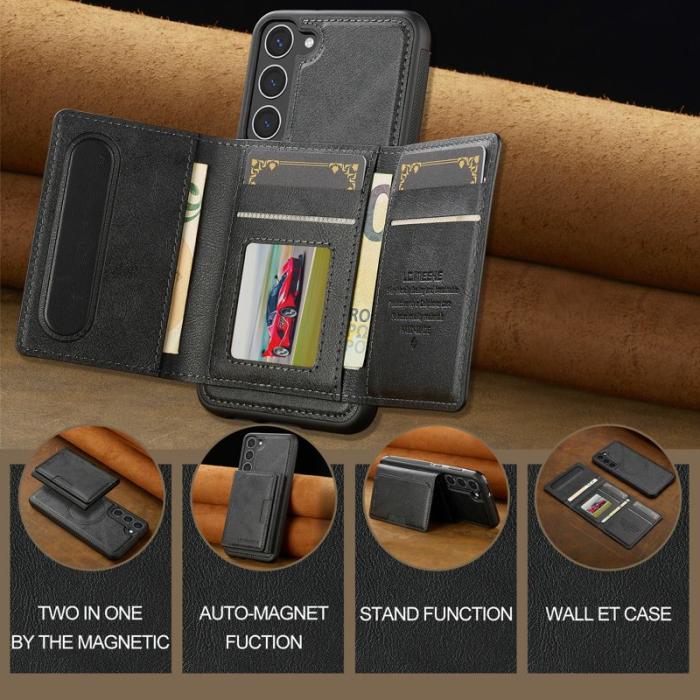 LC.imeeke - LC.IMEEKE L5 Samsung Galaxy S23 Fodral Äkta läder - Svart