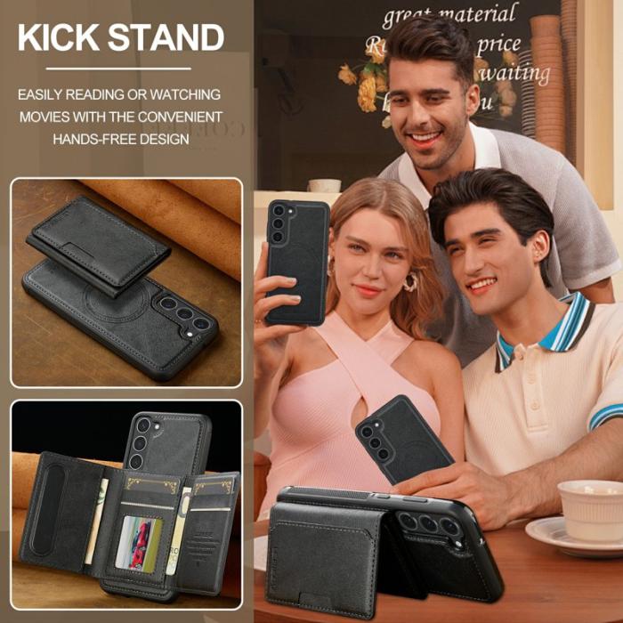 LC.imeeke - LC.IMEEKE L5 Samsung Galaxy S23 Fodral Äkta läder - Svart