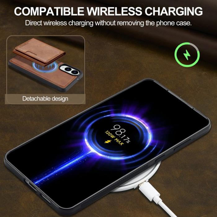 LC.imeeke - LC.IMEEKE L5 Samsung Galaxy S25 Edge Fodral KonstLäder - Brun