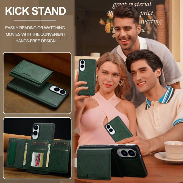 LC.imeeke - LC.IMEEKE L5 Samsung Galaxy S25 Edge Fodral KonstLäder - Grön