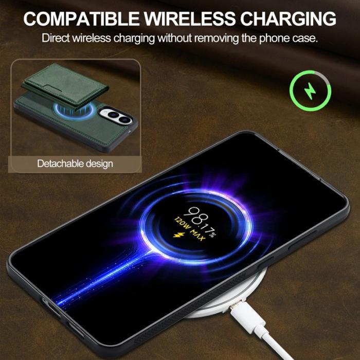 LC.imeeke - LC.IMEEKE L5 Samsung Galaxy S25 Edge Fodral KonstLäder - Grön