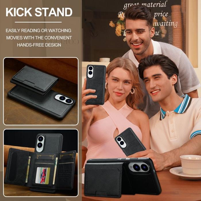 LC.imeeke - LC.IMEEKE L5 Samsung Galaxy S25 Edge Fodral KonstLäder - Svart