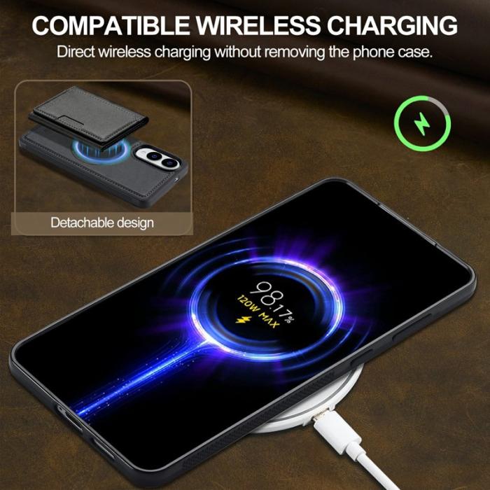 LC.imeeke - LC.IMEEKE L5 Samsung Galaxy S25 Edge Fodral KonstLäder - Svart