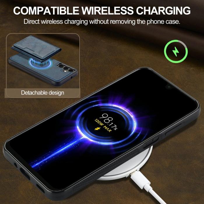 LC.imeeke - LC.IMEEKE L5 Samsung Galaxy S25 FE Fodral Äkta läder - Blå