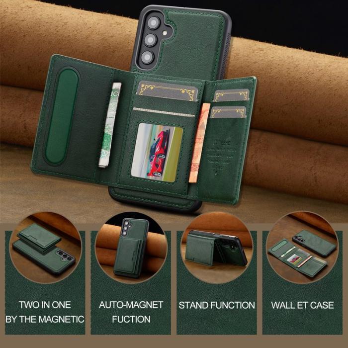 LC.imeeke - LC.IMEEKE L5 Samsung Galaxy S25+ Fodral Äkta läder - Grön