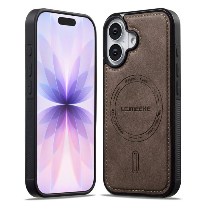 LC.imeeke - LC.IMEEKE L6 för iPhone 17 Fodral PU Läder - Kaffe