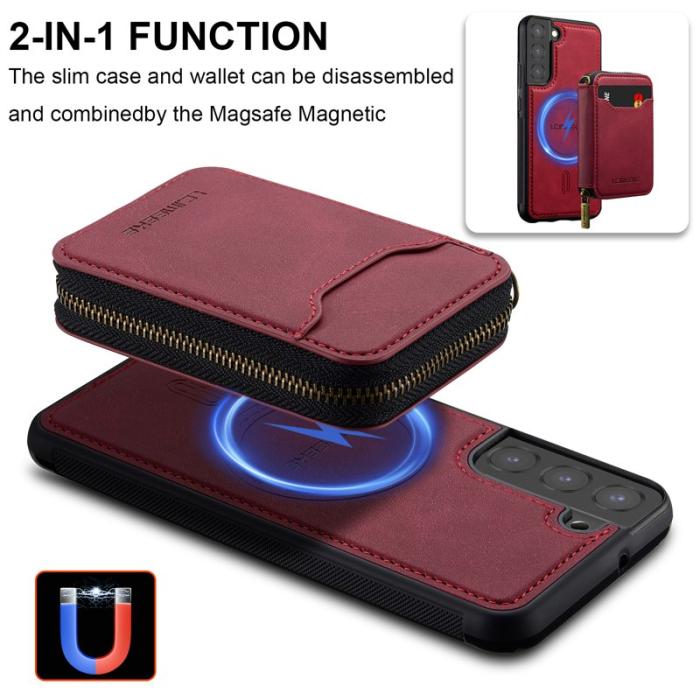 LC.imeeke - LC.IMEEKE L6 för Samsung Galaxy S21 FE 5G Fodral - Röd