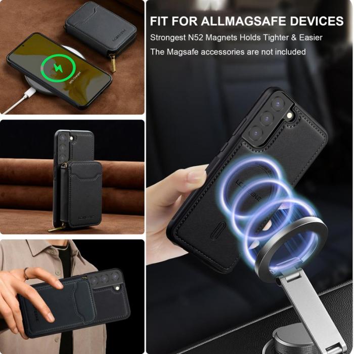 LC.imeeke - LC.IMEEKE L6 för Samsung Galaxy S22 5G Fodral - Svart