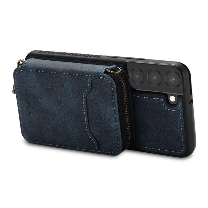 LC.imeeke - LC.IMEEKE L6 för Samsung Galaxy S22+ Fodral - Äkta läder - Blå