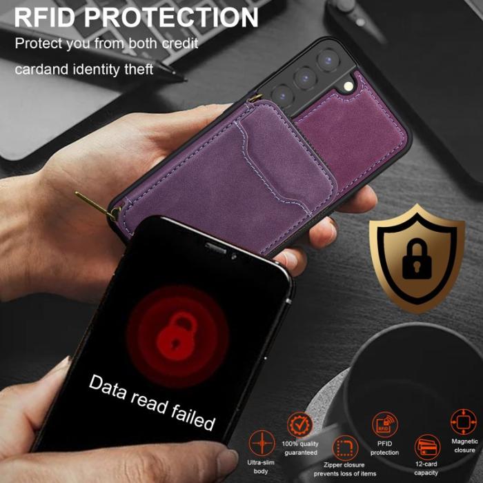 LC.imeeke - LC.IMEEKE L6 för Samsung Galaxy S22+ Fodral - Läder Coated - Lila