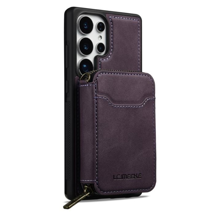 LC.imeeke - LC.IMEEKE L6 för Samsung Galaxy S22 Ultra Fodral - Läder - Lila