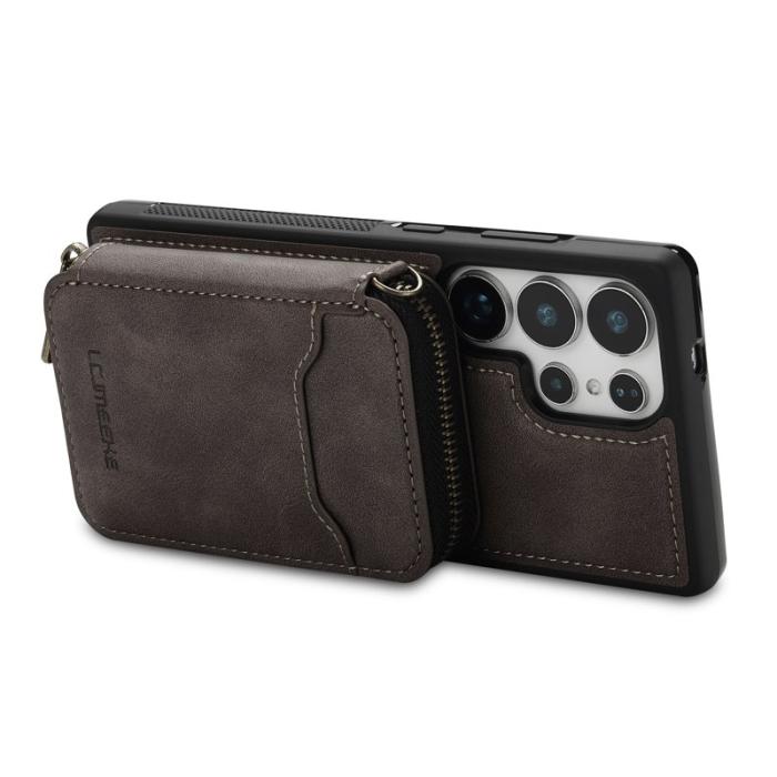 LC.imeeke - LC.IMEEKE L6 för Samsung Galaxy S23 Ultra Fodral - Kaffe