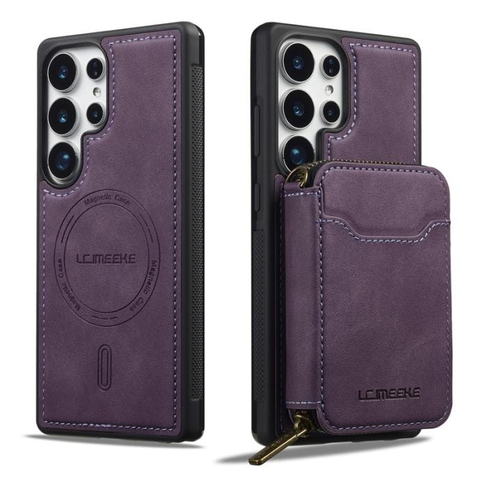LC.imeeke - LC.IMEEKE L6 för Samsung Galaxy S23 Ultra - Fodral - Läder - Lila