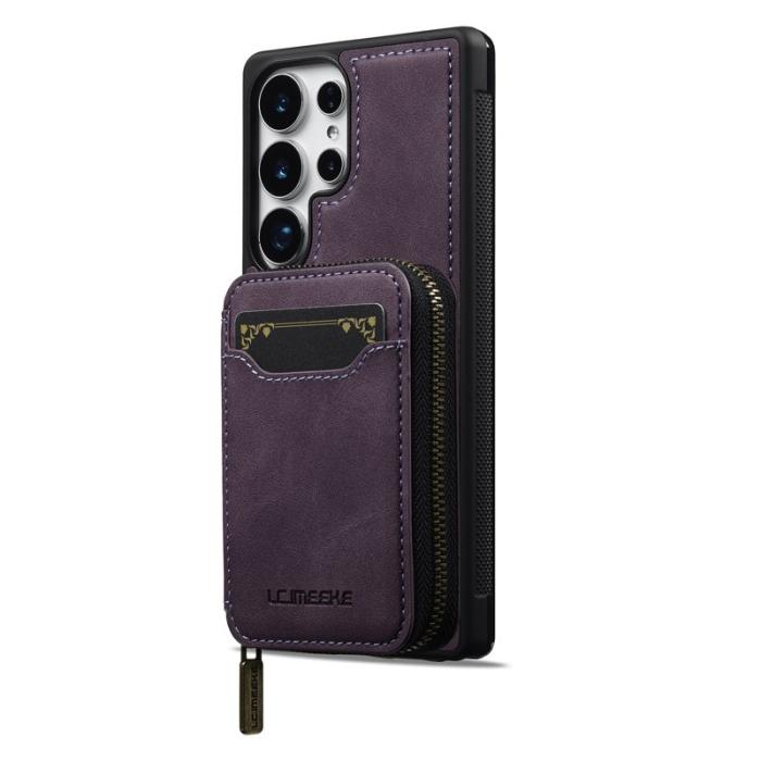LC.imeeke - LC.IMEEKE L6 för Samsung Galaxy S23 Ultra - Fodral - Läder - Lila