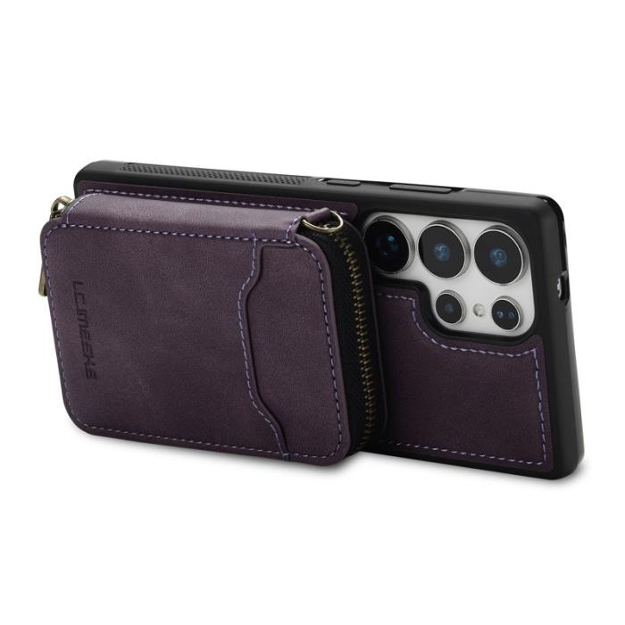 LC.imeeke - LC.IMEEKE L6 för Samsung Galaxy S23 Ultra - Fodral - Läder - Lila