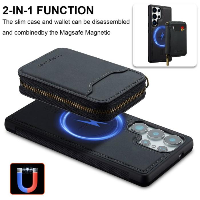 LC.imeeke - LC.IMEEKE L6 för Samsung Galaxy S23 Ultra Fodral - Svart