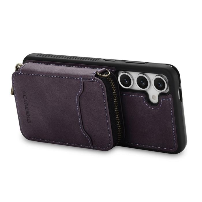 LC.imeeke - LC.IMEEKE L6 för Samsung Galaxy S24 FE Fodral - Läder - Lila