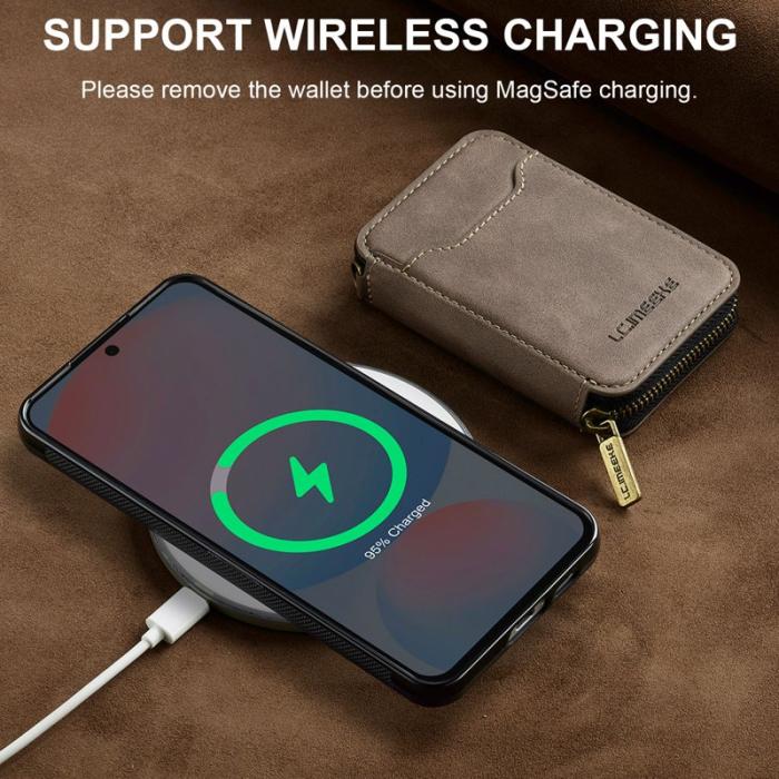 LC.imeeke - LC.IMEEKE L6 för Samsung Galaxy S24+ Fodral - Äkta läder - Coffee