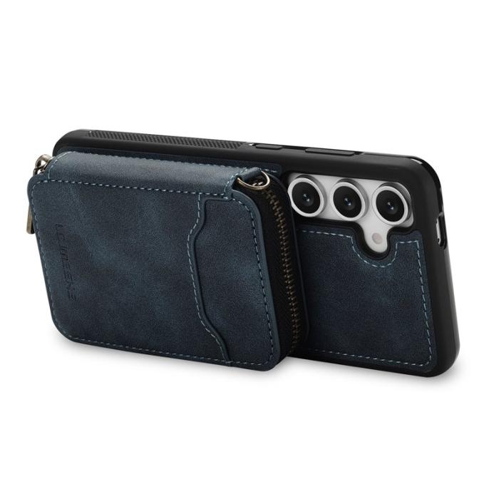 LC.imeeke - LC.IMEEKE L6 för Samsung Galaxy S24+ Fodral - Läder - Blå