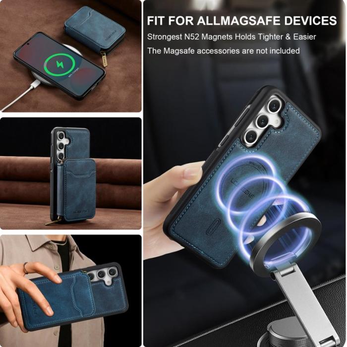 LC.imeeke - LC.IMEEKE L6 för Samsung Galaxy S24+ Fodral - Läder - Blå