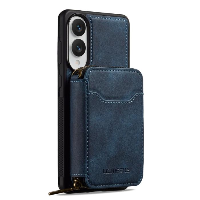 LC.imeeke - LC.IMEEKE L6 för Samsung Galaxy S25 Edge Konstläder Plånboksfodral - Blå