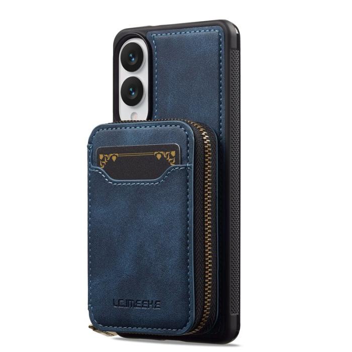 LC.imeeke - LC.IMEEKE L6 för Samsung Galaxy S25 Edge Konstläder Plånboksfodral - Blå