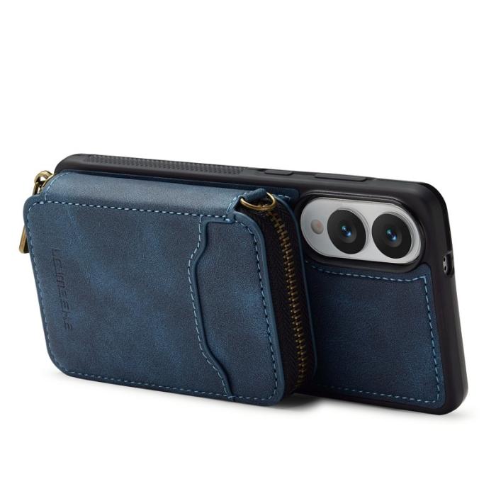 LC.imeeke - LC.IMEEKE L6 för Samsung Galaxy S25 Edge Konstläder Plånboksfodral - Blå