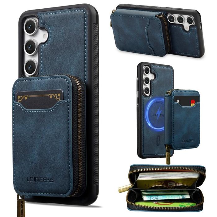 LC.imeeke - LC.IMEEKE L6 för Samsung Galaxy S25 FE Fodral - Läder - Blå