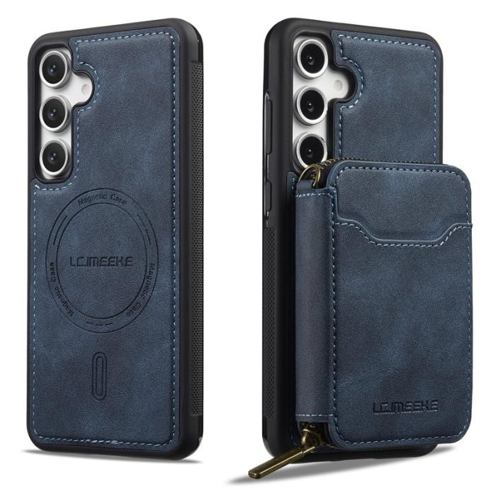 LC.imeeke - LC.IMEEKE L6 för Samsung Galaxy S25 FE Fodral - Läder - Blå