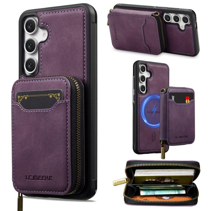 LC.imeeke - LC.IMEEKE L6 för Samsung Galaxy S25 FE Fodral - Läder - Lila