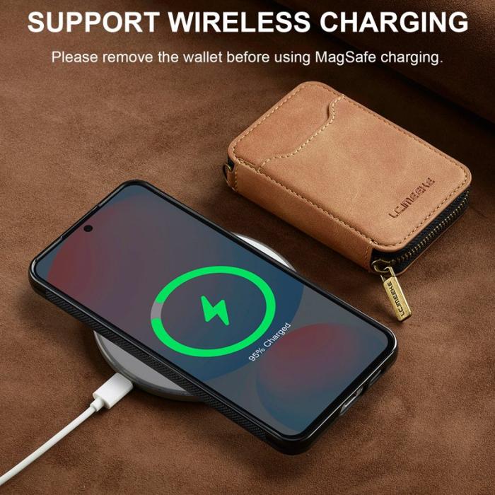 LC.imeeke - LC.IMEEKE L6 för Samsung Galaxy S25 Fodral - Äkta läder - Brun