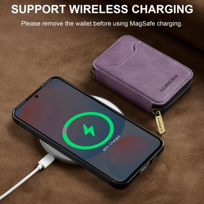 LC.imeeke - LC.IMEEKE L6 för Samsung Galaxy S25 - Fodral - Läder - Lila