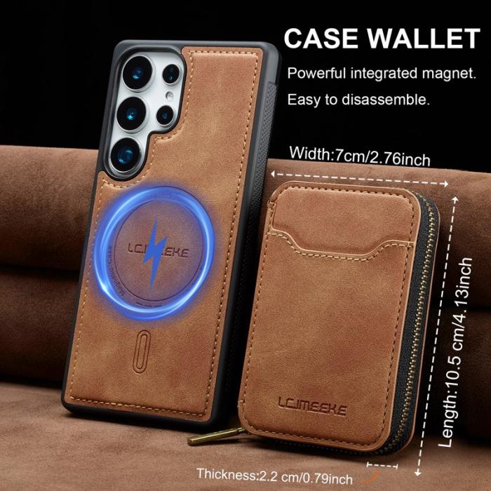 LC.imeeke - LC.IMEEKE L6 för Samsung Galaxy S25 Ultra Fodral - Brun